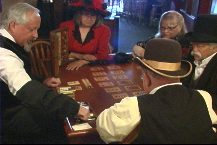 learning to play faro, the game of the 1890's in leadville photo