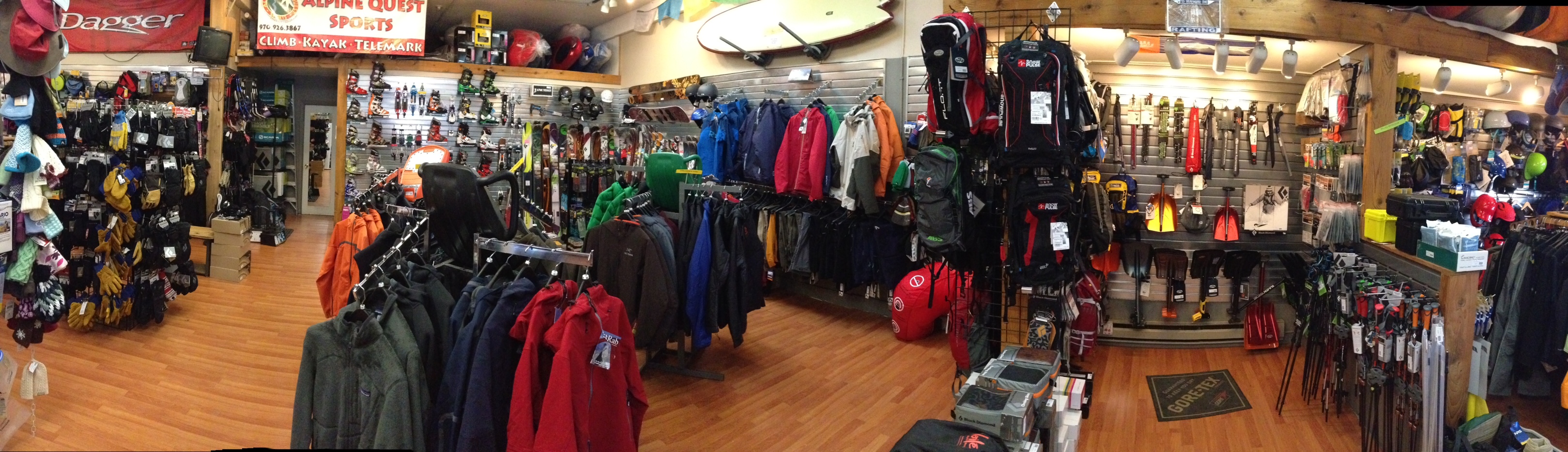 backcountry shop- river, rock, snow photo