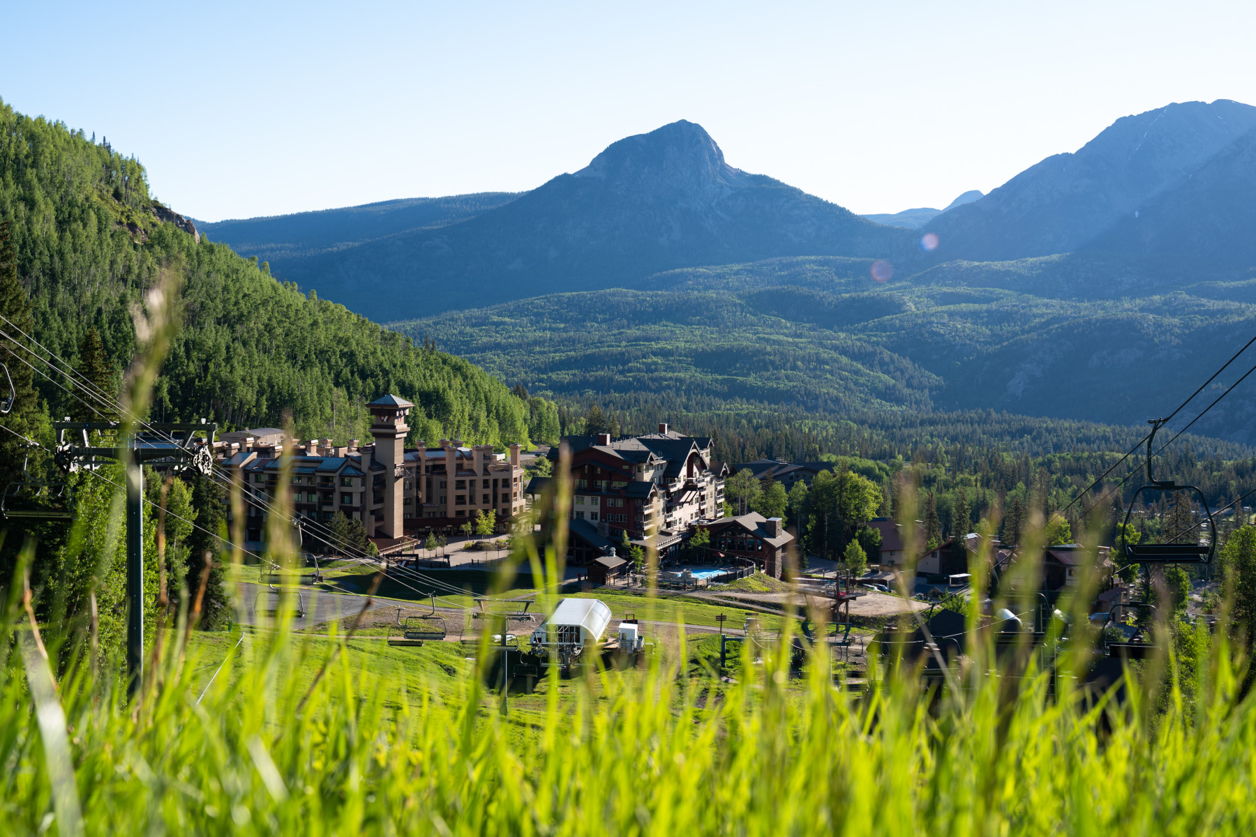 looking down on the resort during peak summer photo 11