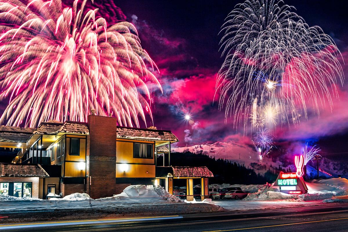 fireworks enhance our vintage neon sign photo