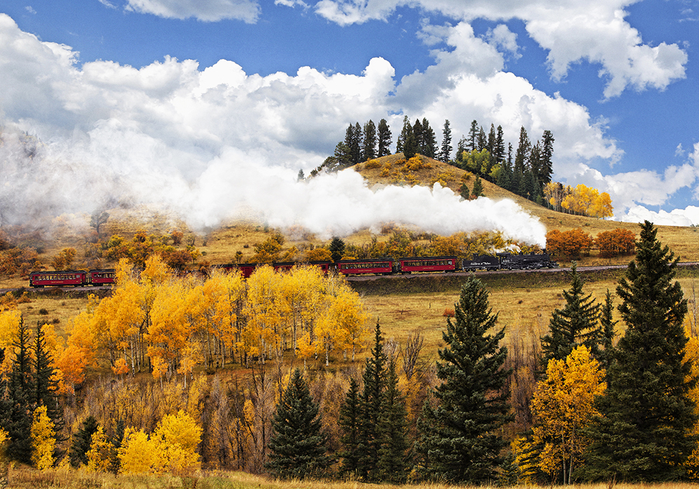 the cumbres & toltec scenic railroad steams through beautiful fall color in september and october. photo 7