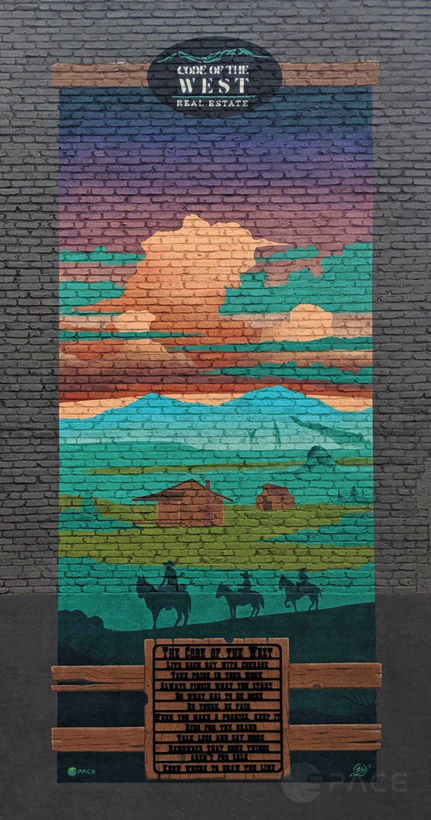 code of the west mural in walsenburg by yul jorgensen photo