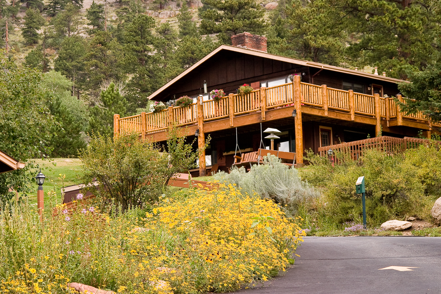 cabins bordering rocky mountain national park photo
