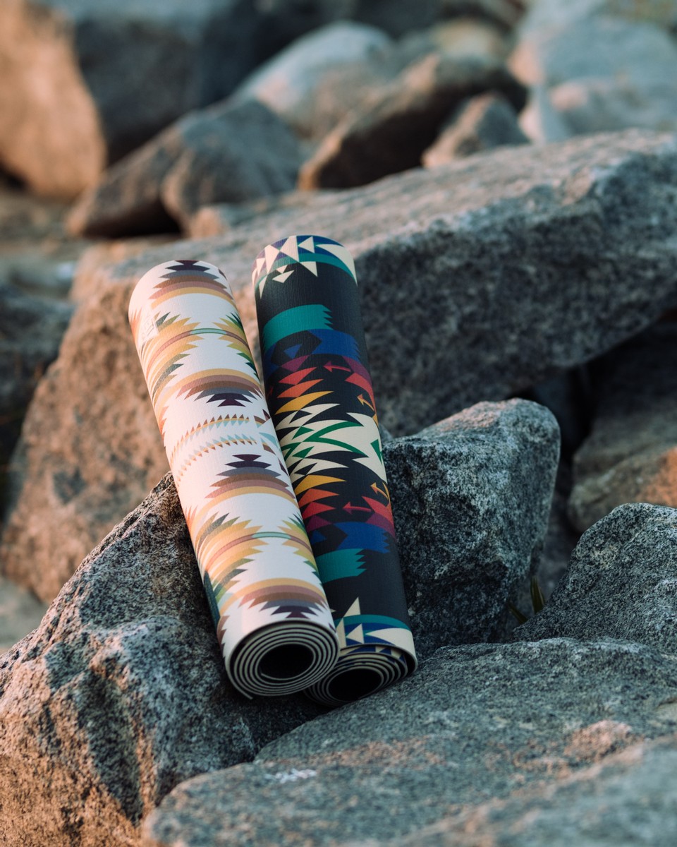 yoga mat - elevate your fitness routine with this lightweight, cushioned yoga mat in an exclusive pendleton pattern. photo