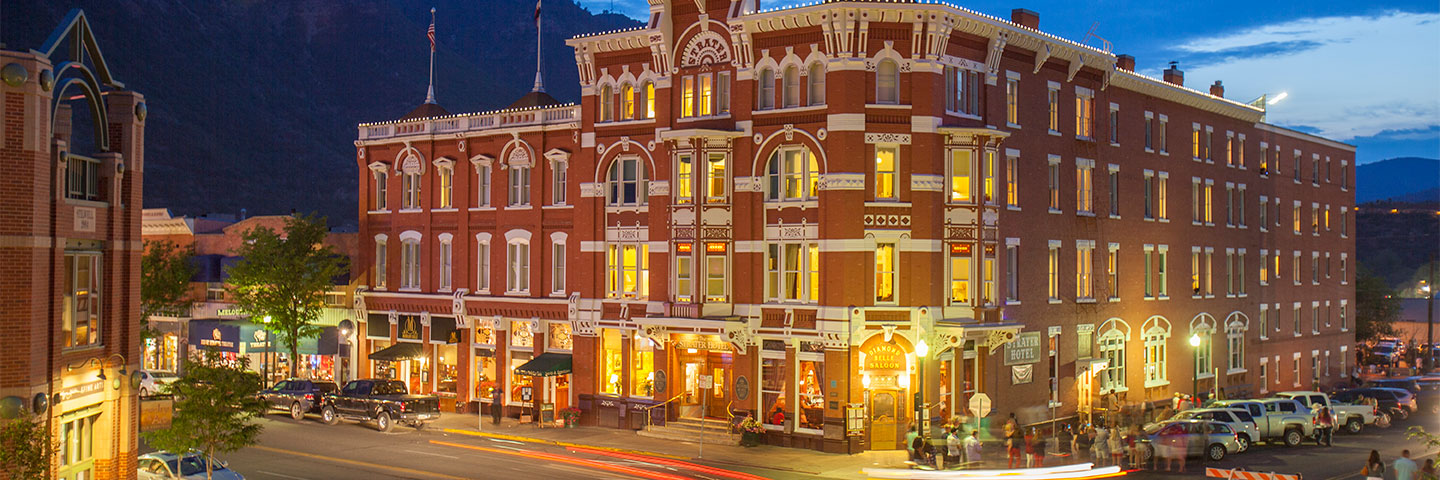 historic strater hotel by night photo