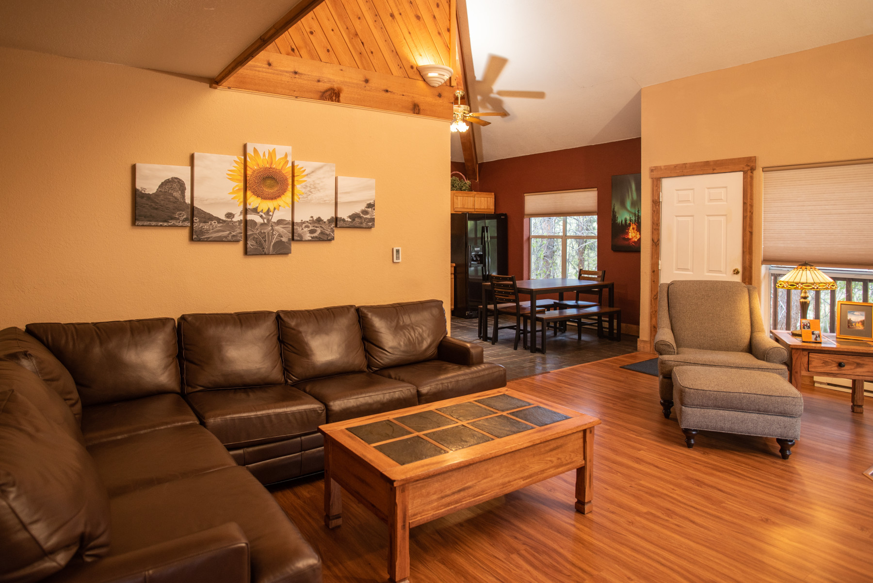 enjoy relaxing in the spacious living room, open floor plan and ambiance of the gas fireplace photo 11
