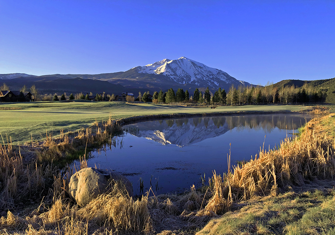 mount sopris rising above the valley floor photo