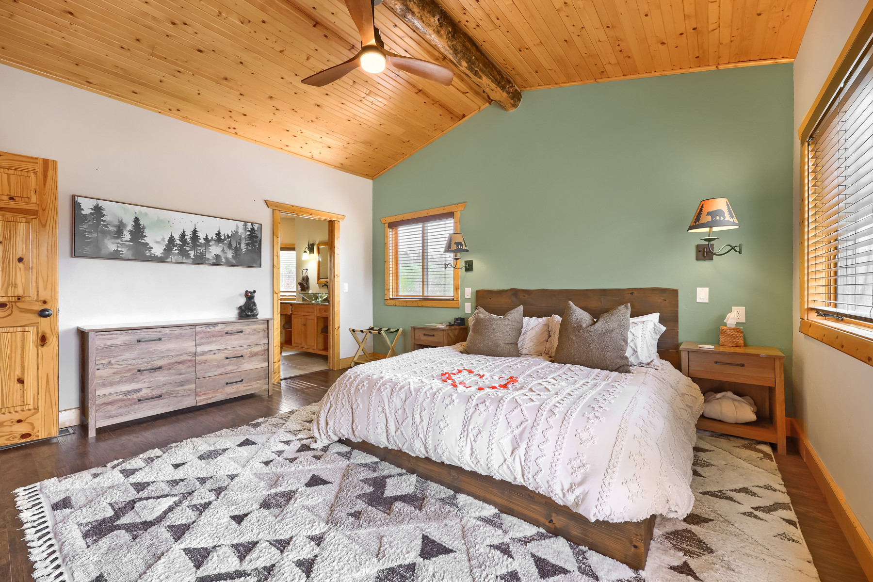 bear den cabin primary bed with romance package photo 17