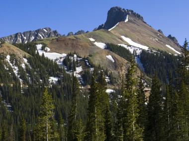 The Never Summer Wilderness Area as seen from the Cache la Poudre Scenic and Historic Byway