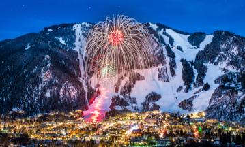 fireworks over aspen mountain photo