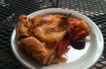apricot cherry pie at delicious orchards photo