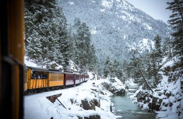 cascade canyon winter train photo