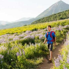 boy on a trail