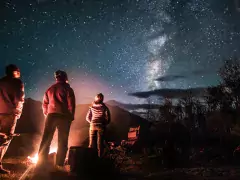DCR 2022 Summer stargazing People at a campsite looking at the Milky Way at night