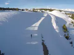 Backcountry skiing in Leadville Uphill skier in Leadville