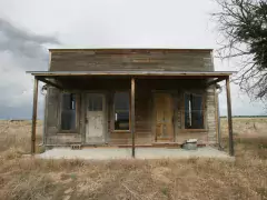 Dearfield founder O.T. Jackson's home in Dearfield ghost town Dearfield founder O.T. Jackson's abandoned wood frame home in Dearfield ghost town
