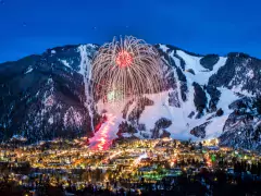 fireworks over aspen mountain photo