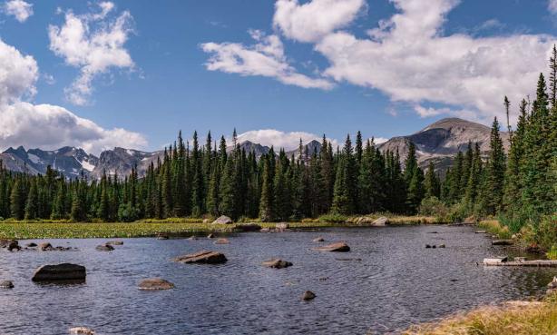 A sunny day on Brainard Lake Recreation Area near Boulder