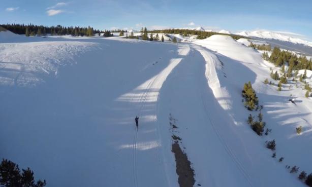 Uphill skier in Leadville