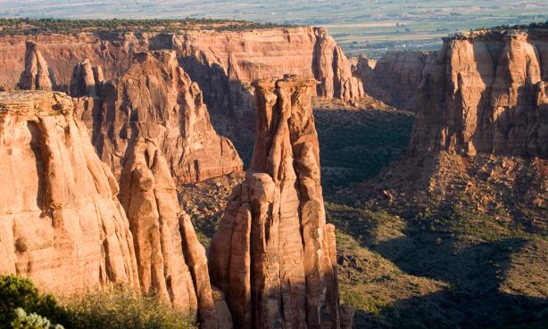 Red rock formations and canyons of Colorado National Monument near Grand Junction