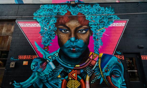 One of the many vibrant murals in RiNo