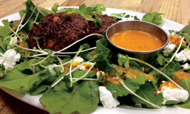 Zucchini fritters at The Farm Bistro in Cortez
