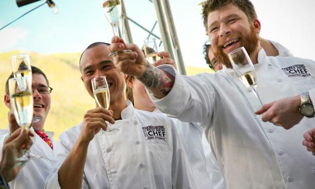 chefs cheering at the Aspen Food & Wine Classic