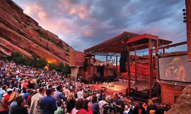 A crowd at Red Rocks Amphitheatre in Morrison, Colorado