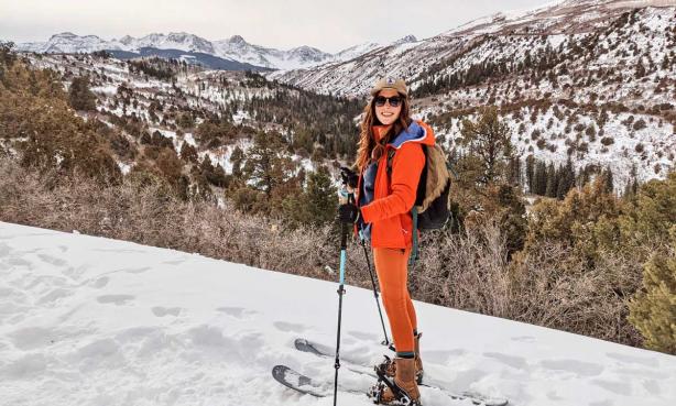 Person backcountry skiing in Montrose, Colorado
