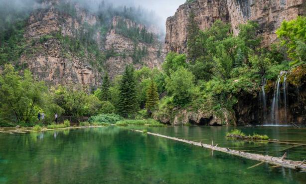 Foggy morning at Hanging Lake in Glenwood Springs
