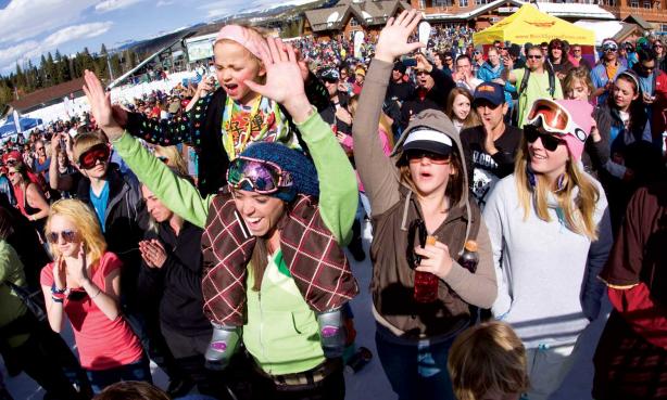 crowd cheering at breckenridge spring fever 