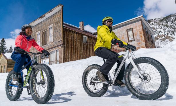 Fat biking at St. Elmo ghost town near Salida