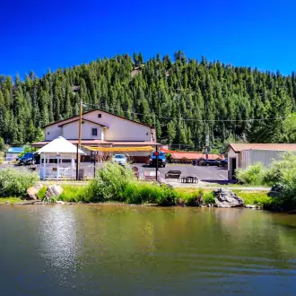 hotel and pond photo