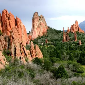 central garden looking south toward cheyenne mountain photo