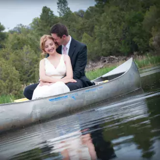 wedding day on the lake photo