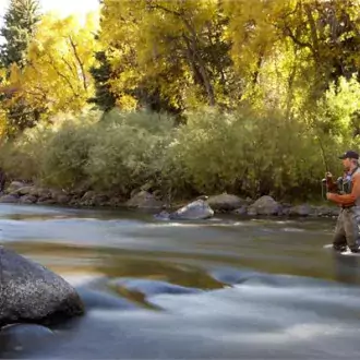 fly-fishing on the eagle river just outside our door photo