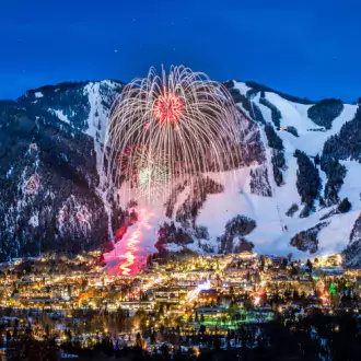 fireworks over aspen mountain photo