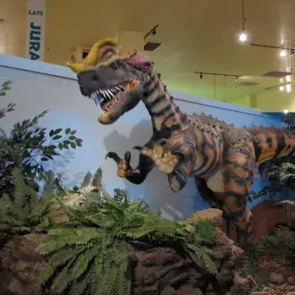 reconstruction of a dilophosaurus photo