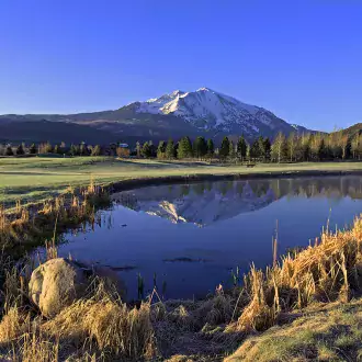 mount sopris rising above the valley floor photo