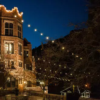 glen eyrie castle at christmas photo