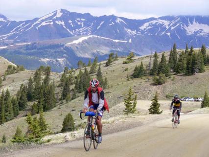 Road cyclists on Cottonwood Pass - Buena Vista, CO