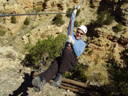 Ziplining over a canyon - near Salida, CO