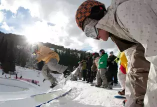 Snowboarding at Vail Mountain