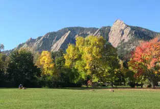 The Flatirons in the fall