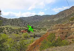 Flying through the air at Salida's Captain Zipline