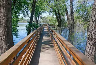 A boardwalk in Barr Lake State Park