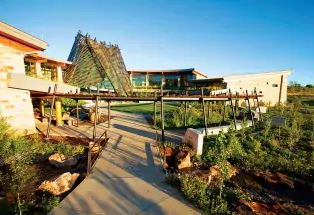 Outdoor garden at Southern Ute Cultural Center and Museum in Ignacio