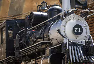 Black engine train in Central City
