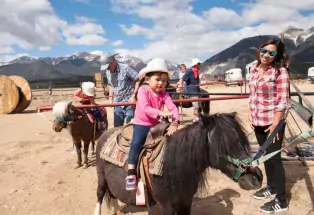 Kids learn to ride at Mt. Princeton Riding Stables