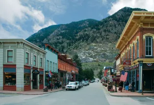 Victorian buildings on a street in downtown Georgetown, Colorado